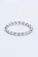 925 Sterling Silver Zircon and Natural Moonstone Ring - Shah S. Sahota