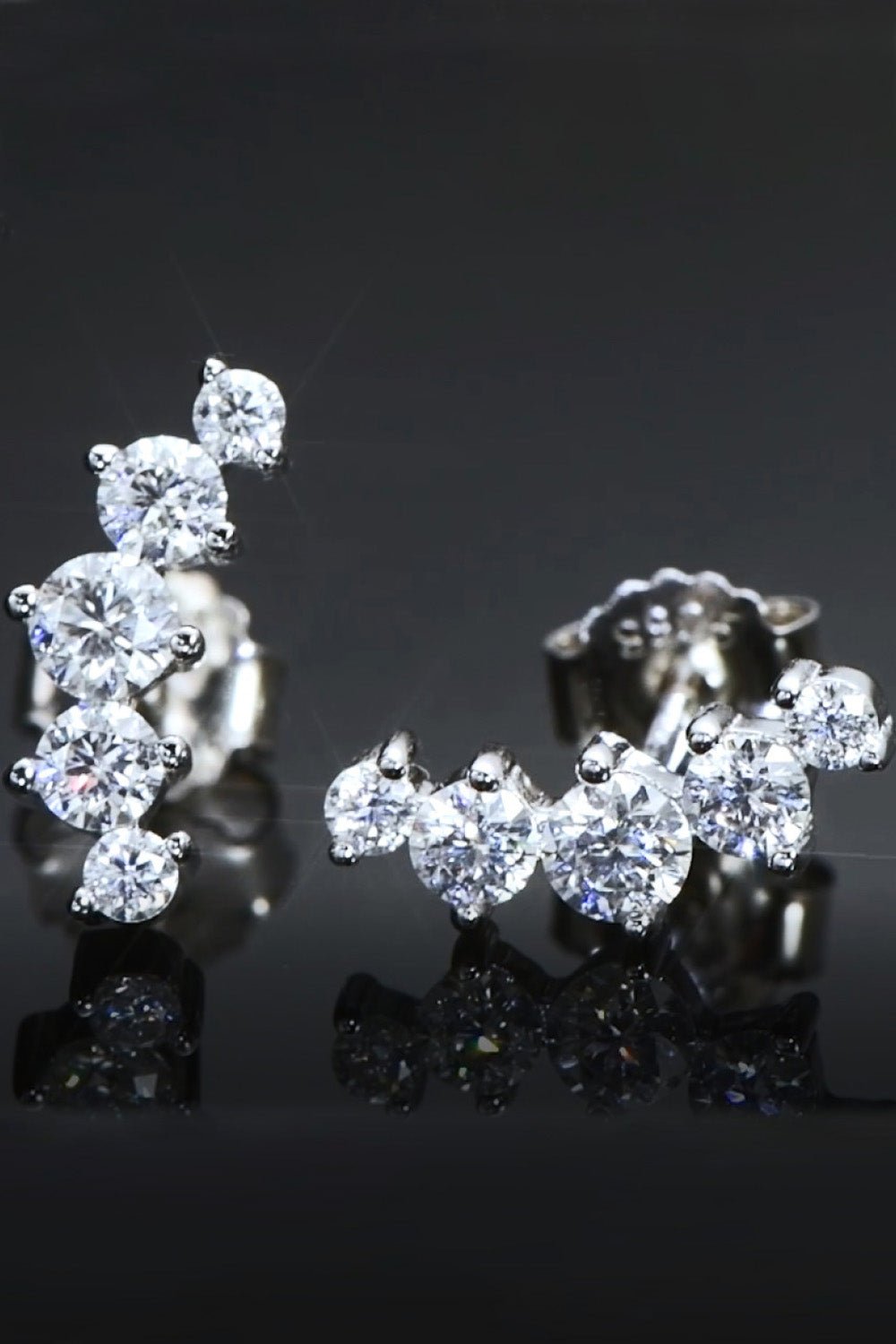 All You Need Moissanite Platinum-Plated Earrings - Shah S. Sahota