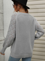 Rib-Knit Plunge Raglan Sleeve Cardigan - Shah S. Sahota