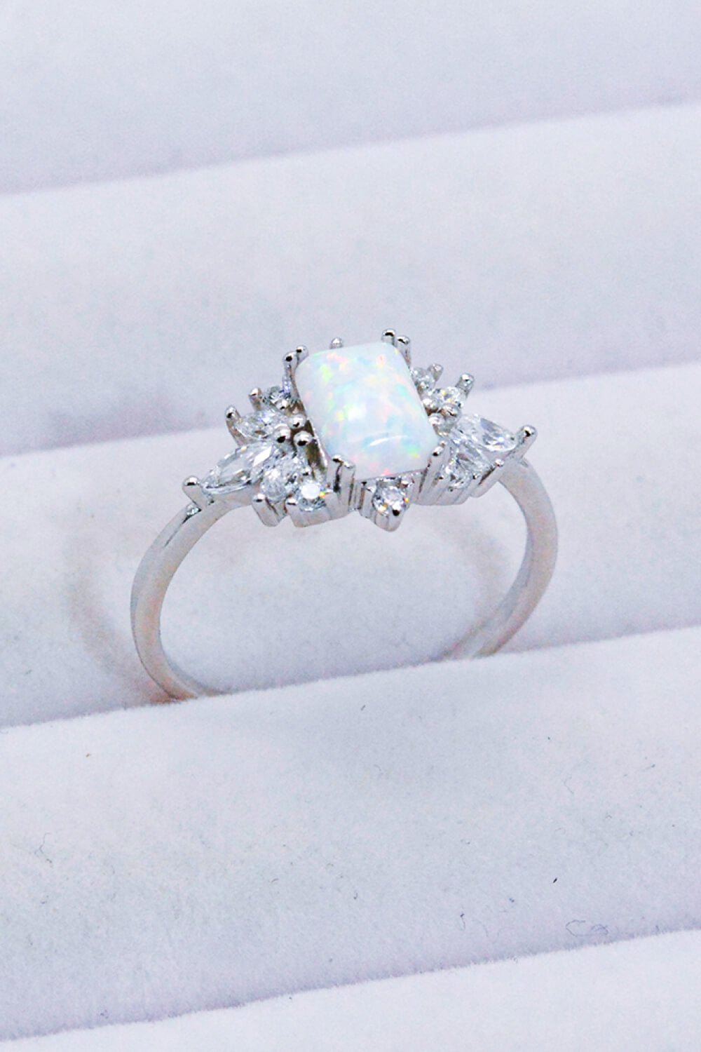 925 Sterling Silver Zircon and Opal Ring - Shah S. Sahota