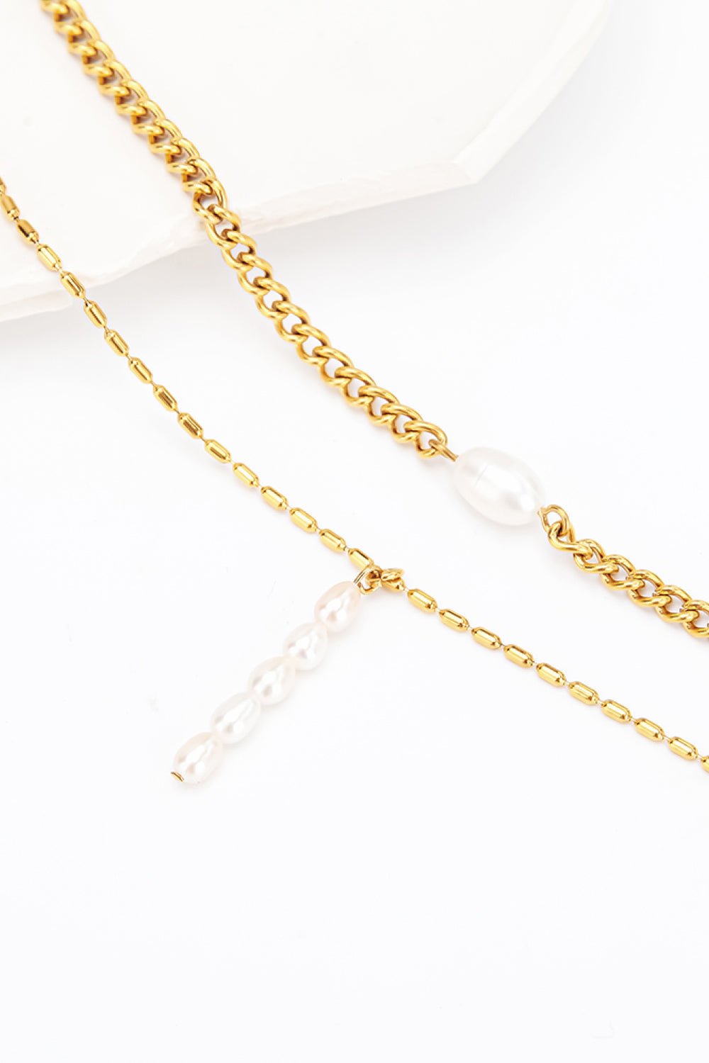 Double-Layered Freshwater Pearl Stainless Steel Necklace - Shah S. Sahota