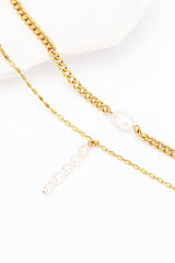 Double-Layered Freshwater Pearl Stainless Steel Necklace - Shah S. Sahota