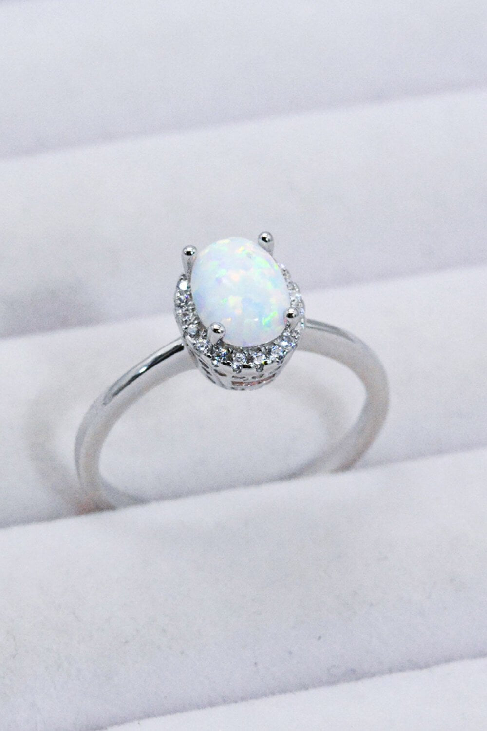 925 Sterling Silver 4-Prong Opal Ring - Shah S. Sahota