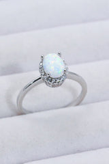 925 Sterling Silver 4-Prong Opal Ring - Shah S. Sahota