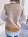 Geometric V-Neck Capped Sleeve Sweater Vest - Shah S. Sahota
