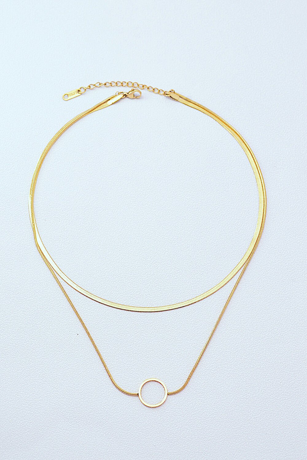 Around the Clock Circle Pendant Double Layered Necklace - Shah S. Sahota