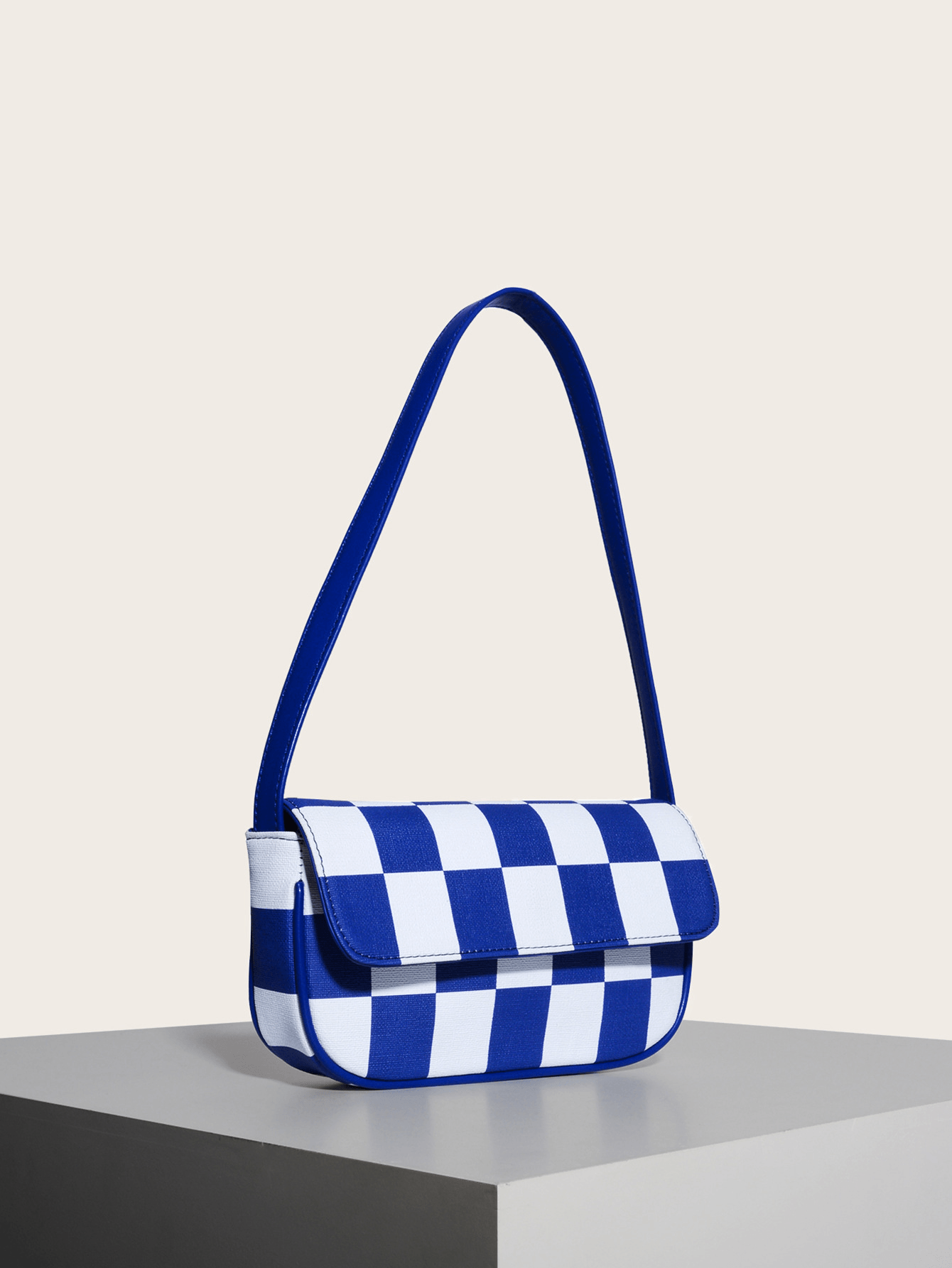 Retro Plaid Square Baguette Bag - Shah S. Sahota