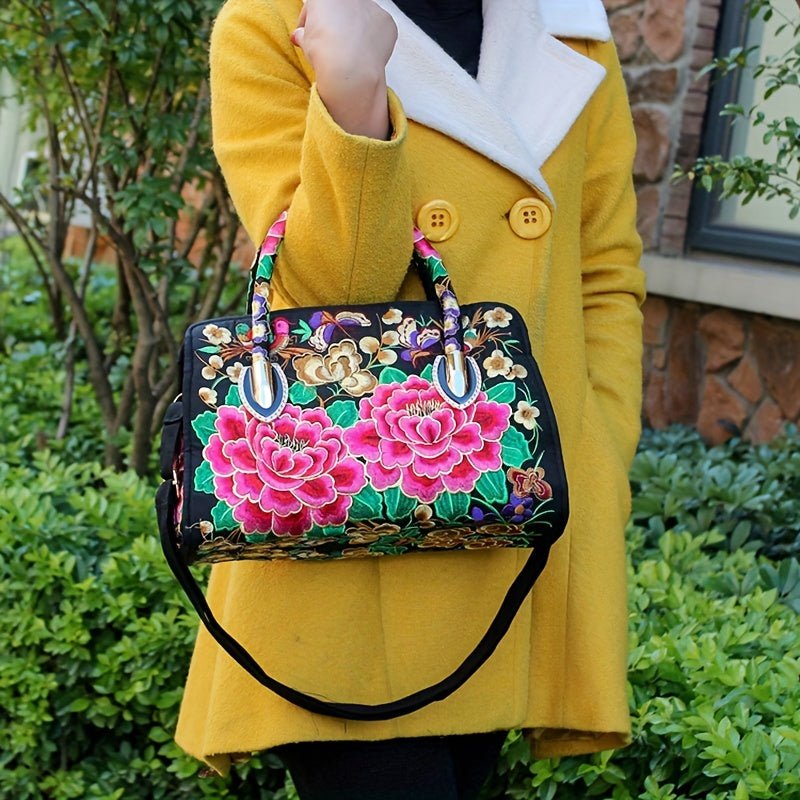 Women's Vintage Embroidered Tote Bag, Ethnic Satchel Bag, All-Match Shoulder Bag - Shah S. Sahota