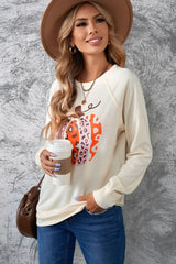 Pumpkin Graphic Raglan Sleeve Sweatshirt - Shah S. Sahota