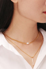 Double-Layered Freshwater Pearl Stainless Steel Necklace - Shah S. Sahota