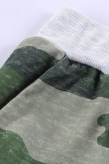 Green Camo Print Knit Sport Pants