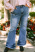 Plus Size Distressed Flare Jeans with Pockets - Shah S. Sahota