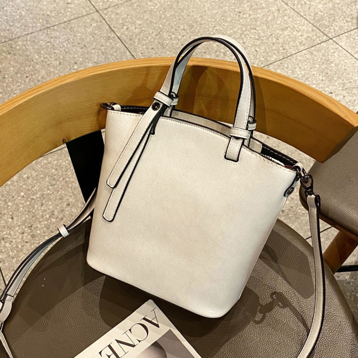 Portable Zipper Shoulder Bucket Bag - Shah S. Sahota