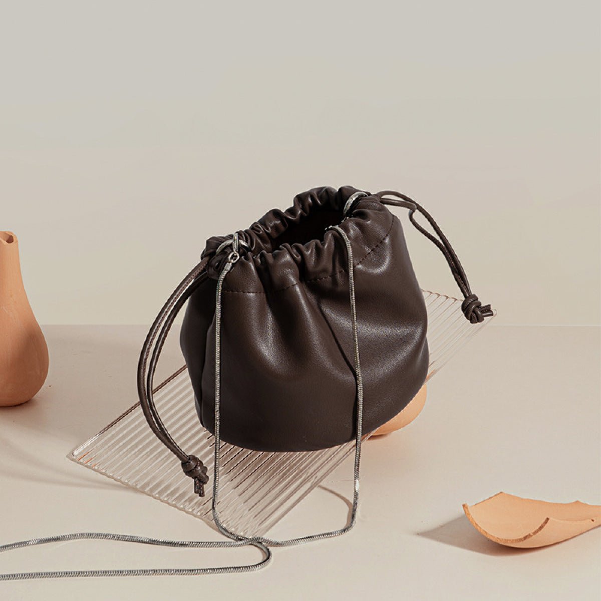 Large Capacity Drawstring Bucket Bag With Removable Handle - Shah S. Sahota