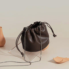 Large Capacity Drawstring Bucket Bag With Removable Handle - Shah S. Sahota