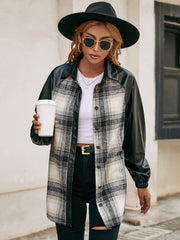 Plaid Button Down Raglan Sleeve Jacket - Shah S. Sahota