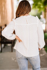 Dotted Lace Yoke Frill Trim Blouse - Shah S. Sahota
