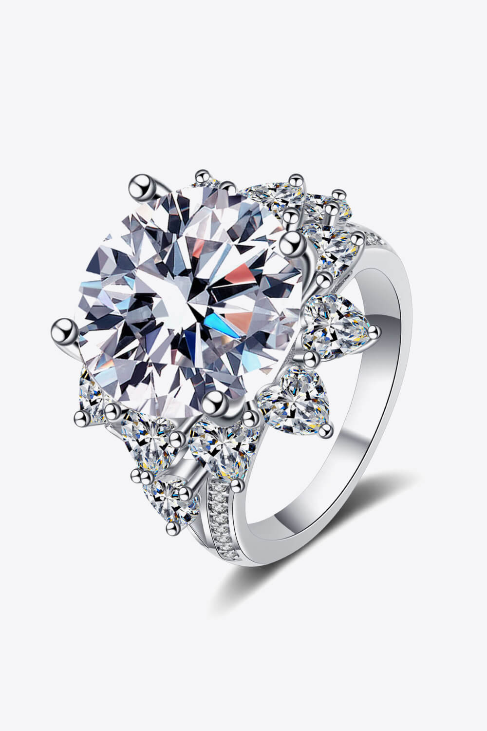 10 Carat Moissanite Flower-Shaped Ring - Shah S. Sahota