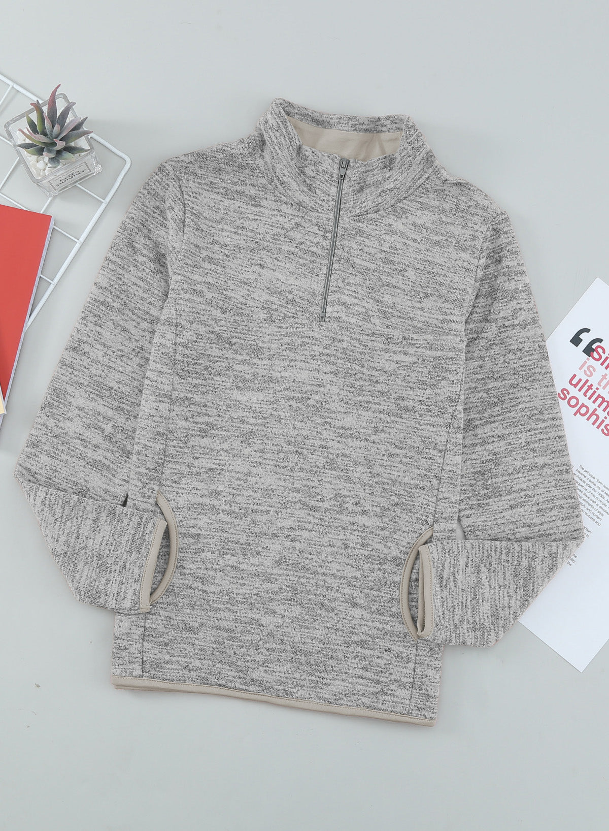 Kids Quarter-Zip Collar Sweatshirt with Kangaroo Pocket - Shah S. Sahota