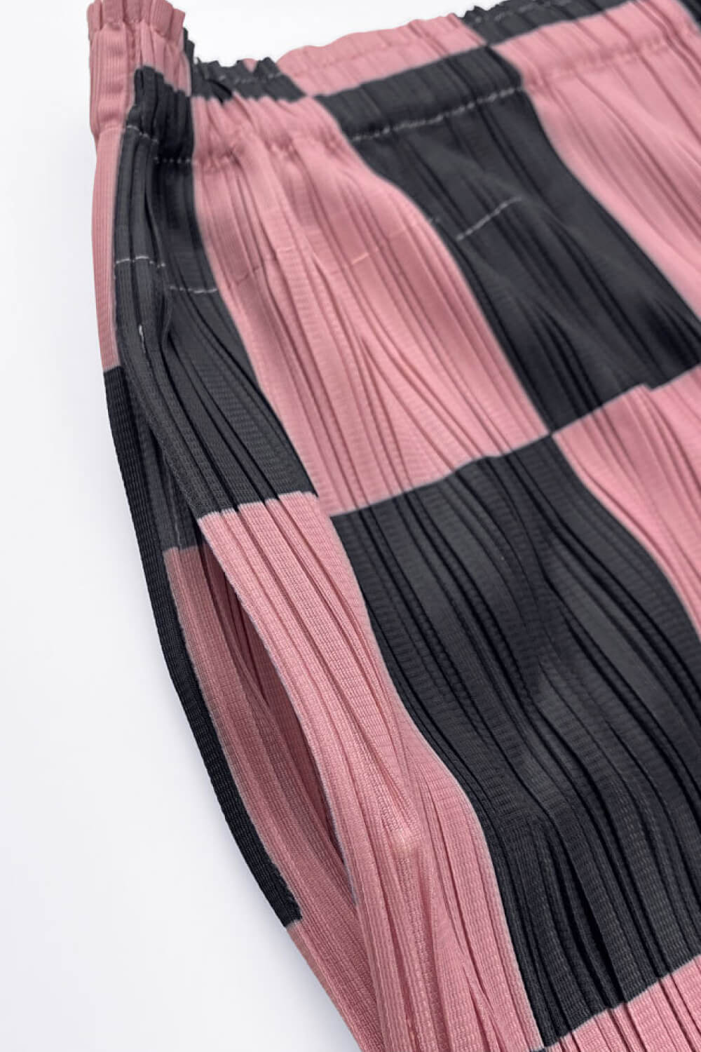 Checkered Accordion Pleated Midi Skirt - Shah S. Sahota