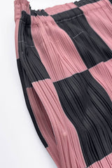 Checkered Accordion Pleated Midi Skirt - Shah S. Sahota