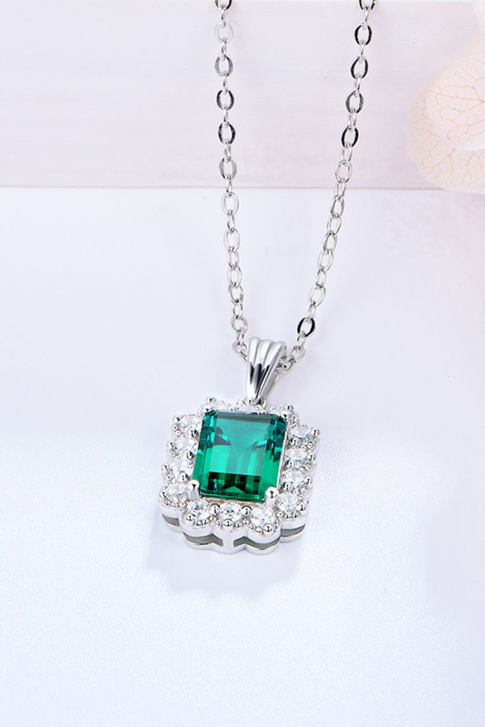 1.5 Carat Lab-Grown Emerald Pendant 925 Sterling Silver Necklace - Shah S. Sahota