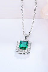 1.5 Carat Lab-Grown Emerald Pendant 925 Sterling Silver Necklace - Shah S. Sahota