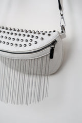 PU Leather Studded Sling Bag with Fringes - Shah S. Sahota