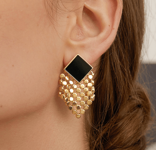 Fashionable Rhombus Decor Drop Earrings - Shah S. Sahota