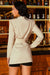 Belted Lapel Collar Longline Blazer - Shah S. Sahota