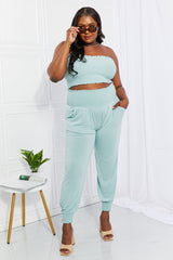 Zenana Full Size Stylish Comfort Smocked Tube Top & Joggers Set - Shah S. Sahota