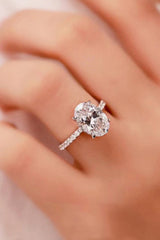 Platinum-Plated Side Stone 2 Carat Moissanite Ring - Shah S. Sahota