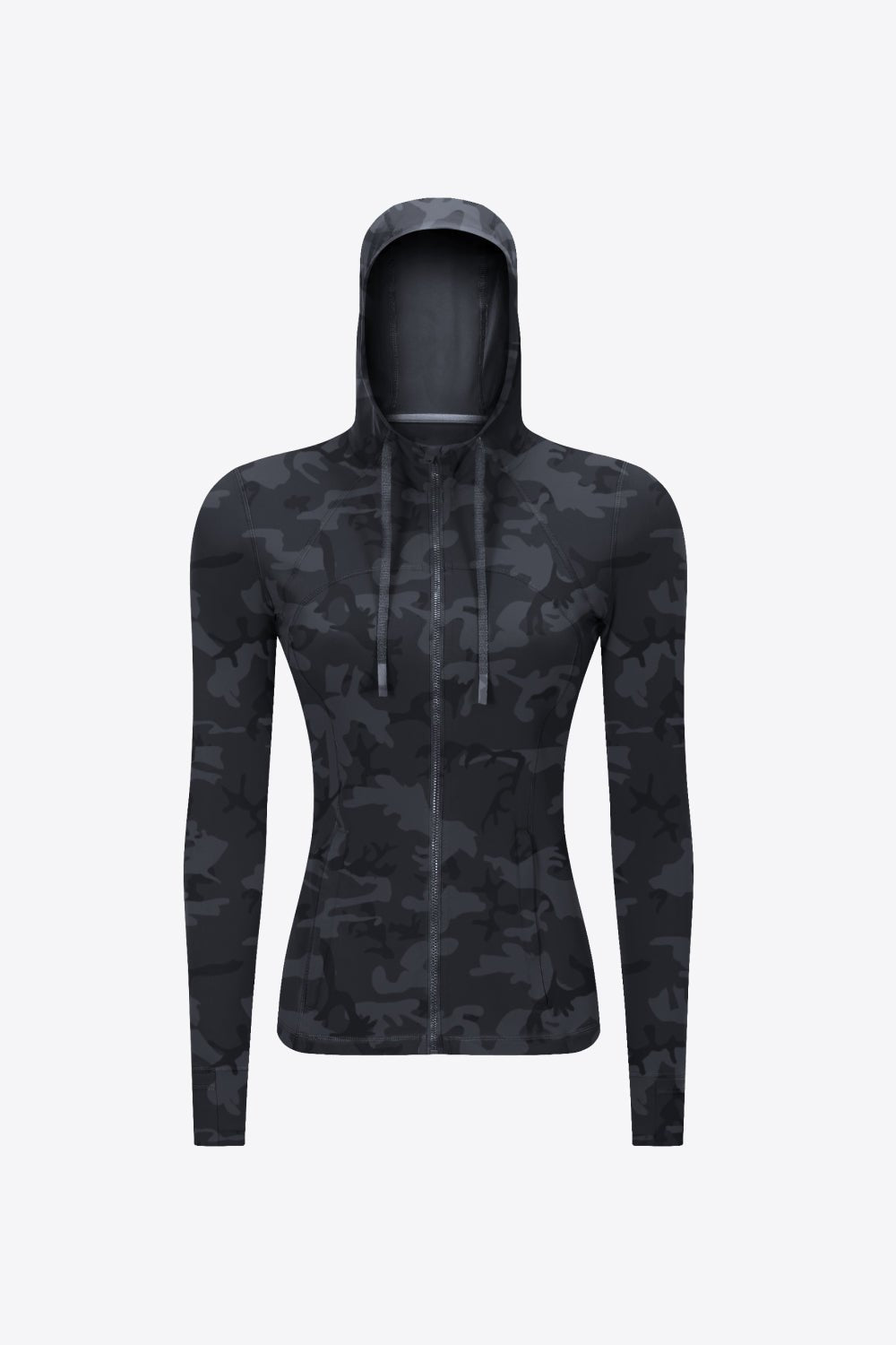 Drawstring Detail Zip Up Sports Jacket with Pockets - Shah S. Sahota