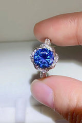 2 Carat Cobalt Blue Moissanite 925 Sterling Silver Ring - Shah S. Sahota