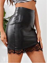 Black Lace High Waist Sexy Skirt With Zipper - Shah S. Sahota