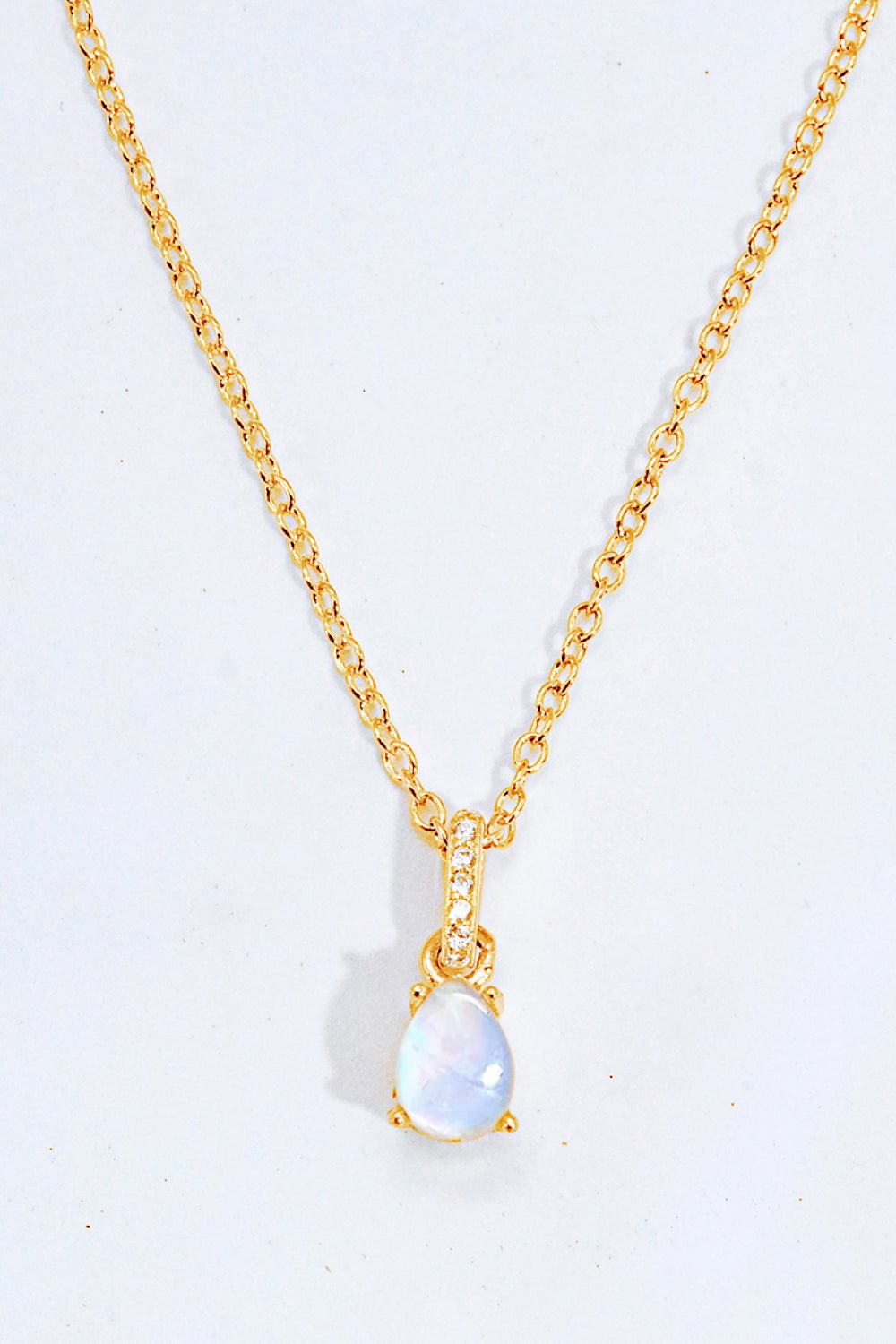 Moonstone Teardrop Pendant Necklace - Shah S. Sahota
