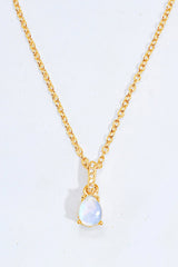 Moonstone Teardrop Pendant Necklace - Shah S. Sahota