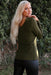 Studded Grommet V-Neck Long Sleeve Top - Shah S. Sahota