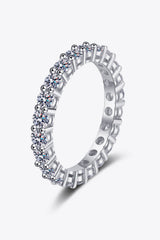 Moissanite Rhodium-Plated Ring - Shah S. Sahota