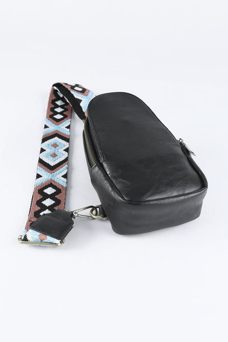 Faux Leather Zipped Crossbody Chest Bag - Shah S. Sahota