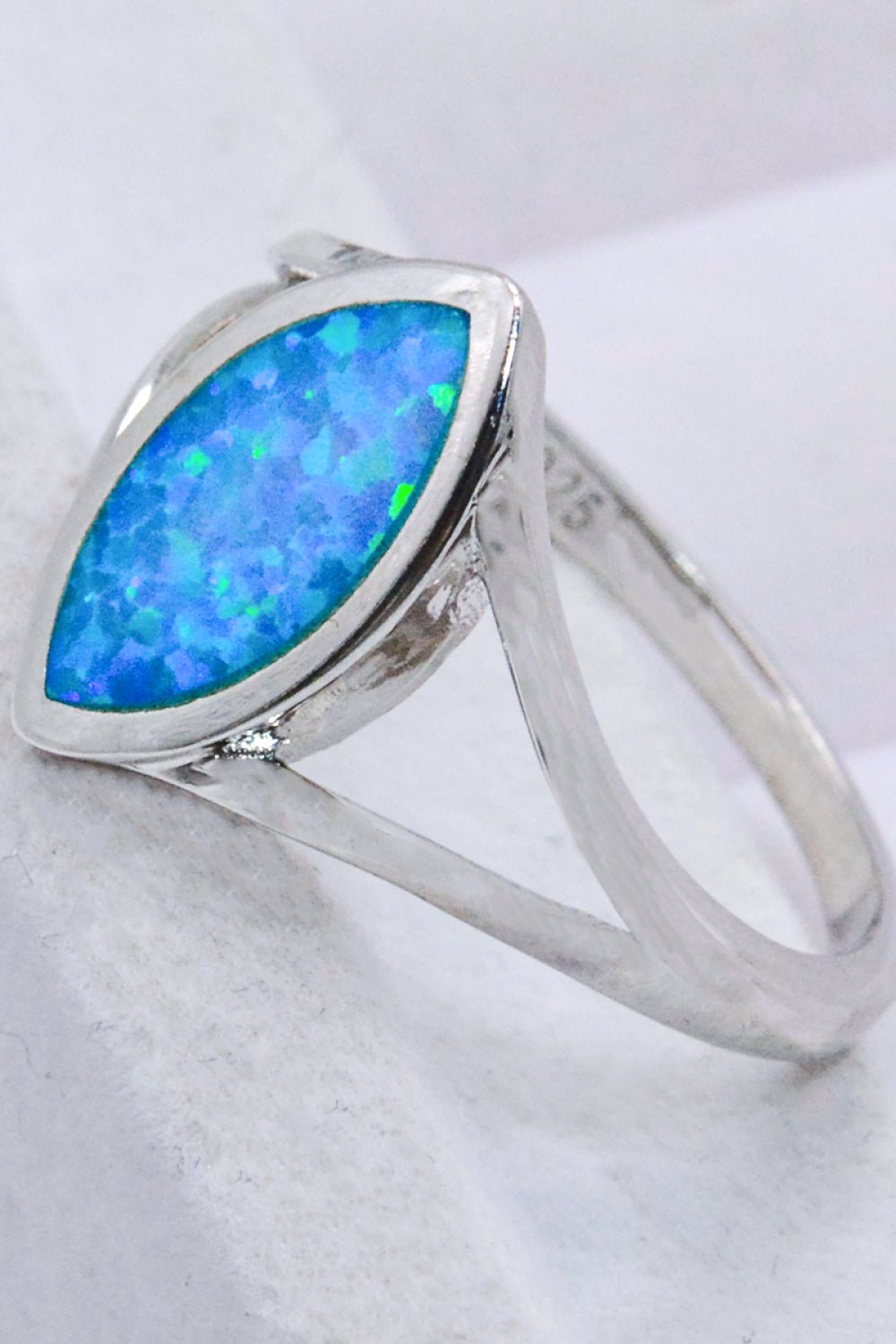 925 Sterling Silver Split Shank Opal Ring - Shah S. Sahota