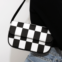 Retro Plaid Square Baguette Bag - Shah S. Sahota