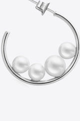 Can't Stop Your Shine Pearl C-Hoop Earrings - Shah S. Sahota