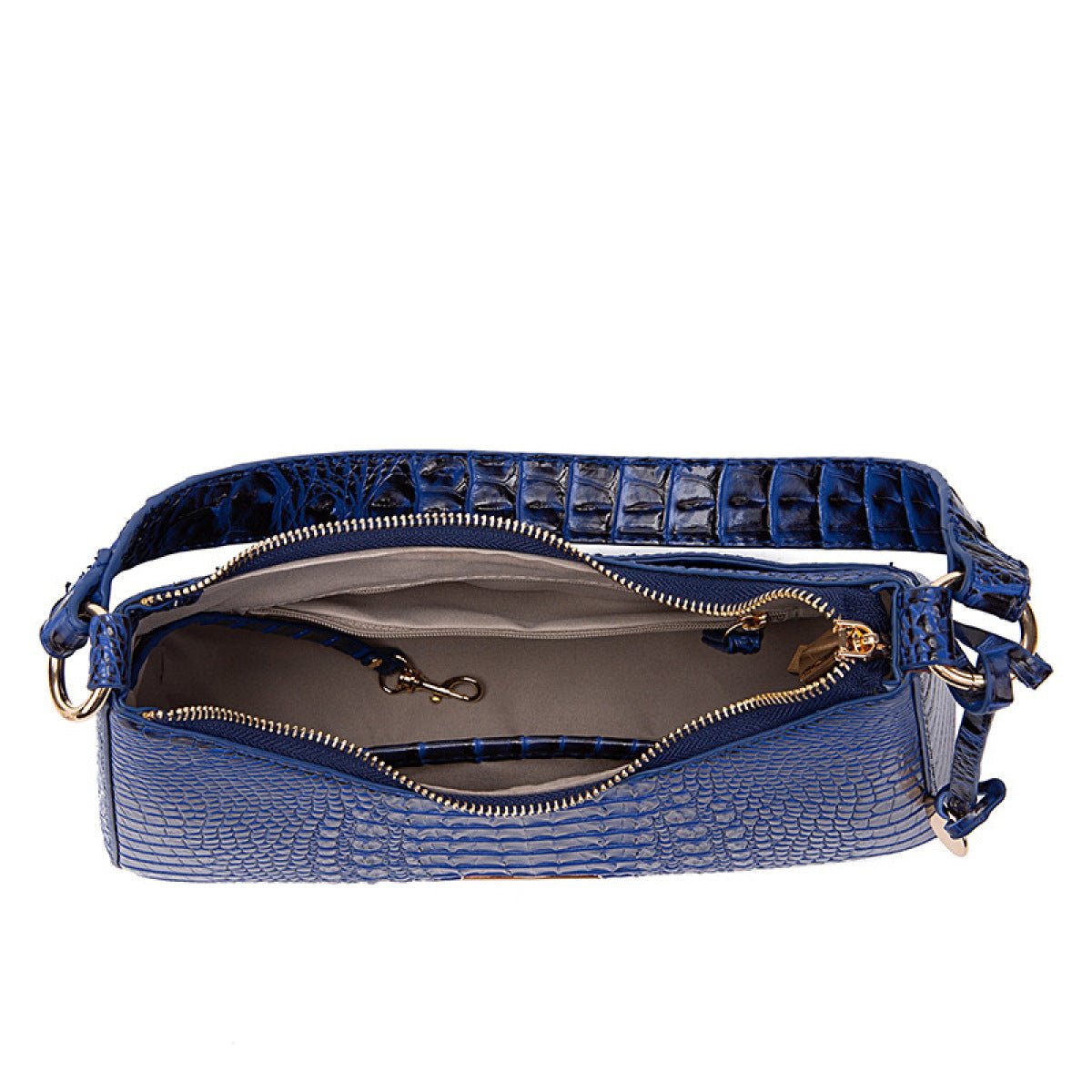 Retro Crocodile Pattern Baguette Bag - Shah S. Sahota