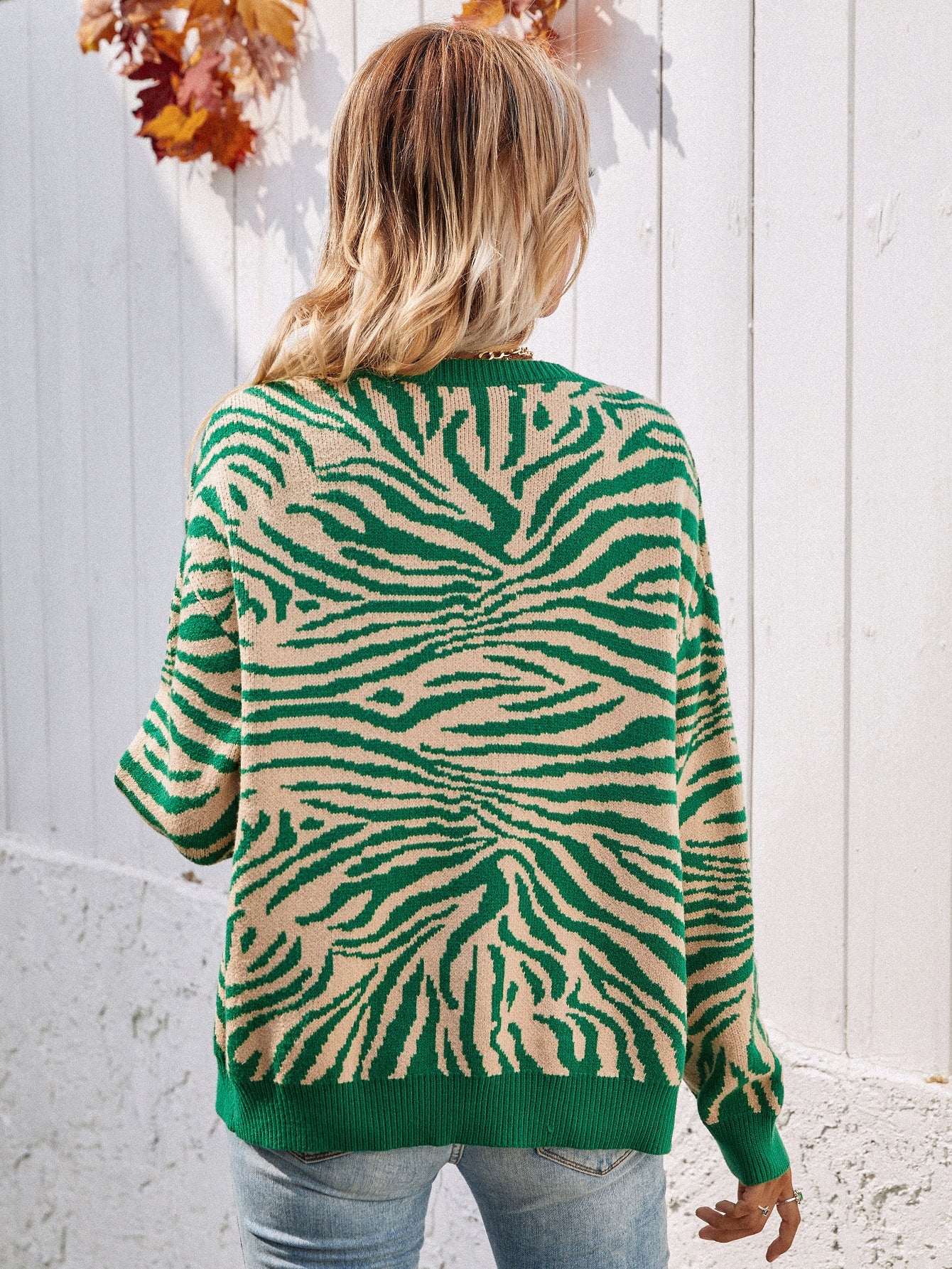Zebra Print Button Down Cardigan - Shah S. Sahota