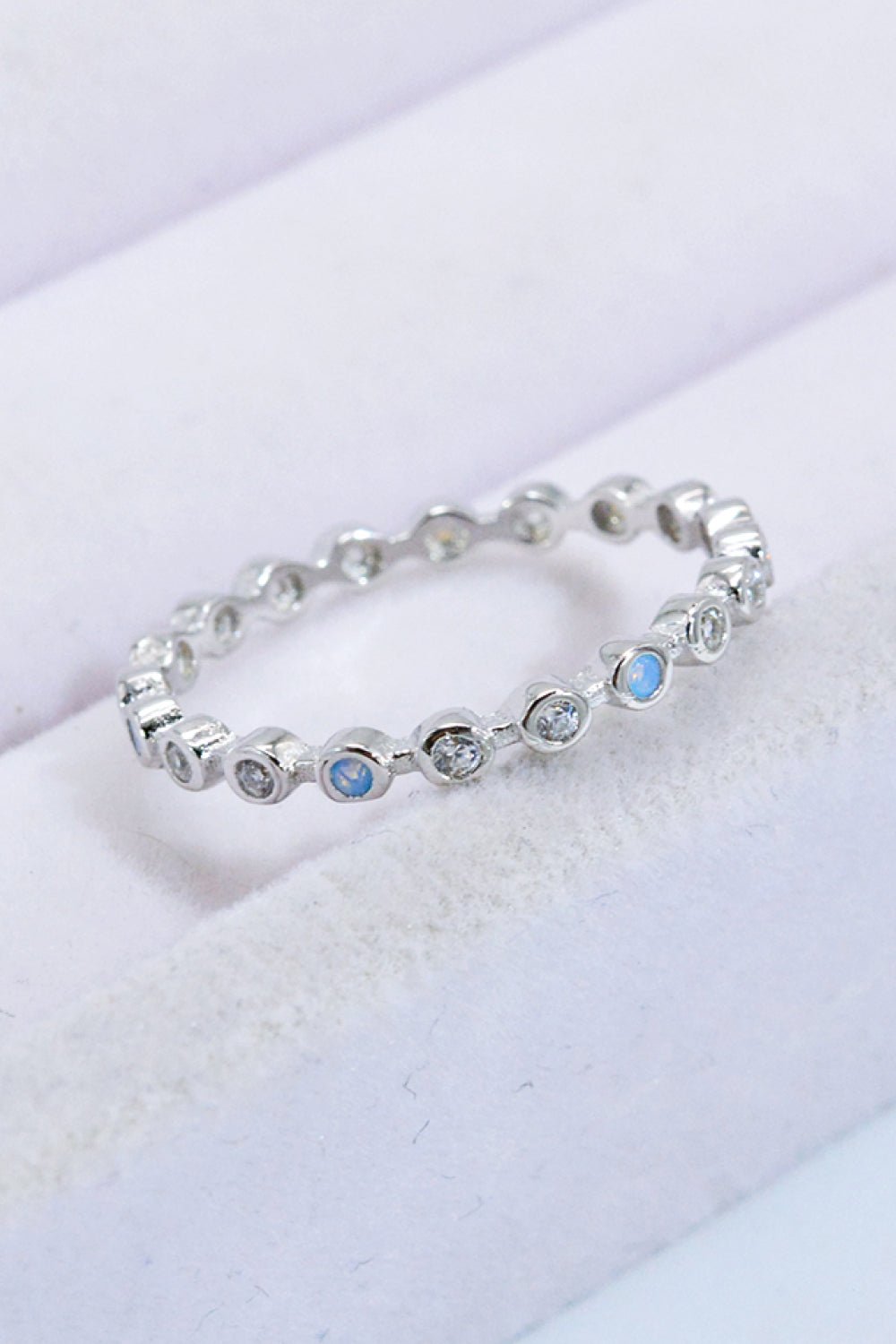 925 Sterling Silver Zircon and Natural Moonstone Ring - Shah S. Sahota