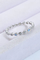 925 Sterling Silver Zircon and Natural Moonstone Ring - Shah S. Sahota