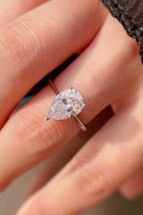 Classic Teardrop 2 Carat Moissanite Ring - Shah S. Sahota