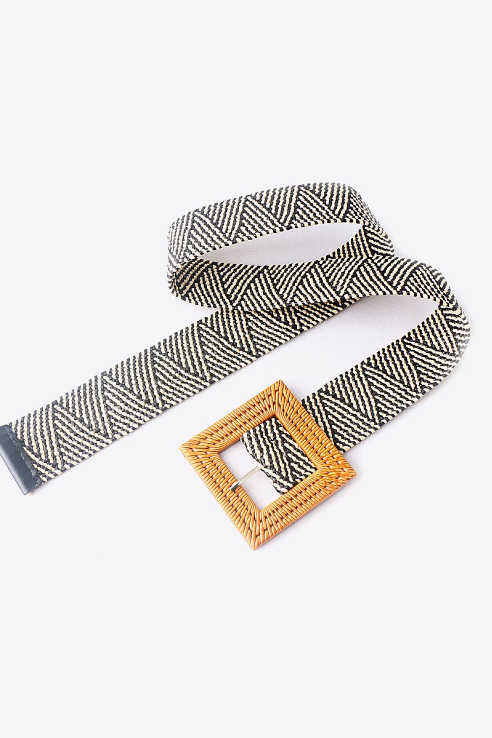 Square Buckle Elastic Braid Belt - Shah S. Sahota