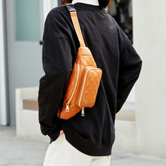 Simple Rhombus Pattern Crossbody Waist Bag - Shah S. Sahota